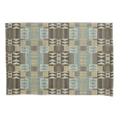 Beige Blauwgroen Blauw Groen Taupe Brown Tribal Pa Kussensloop (Voorkant-Links)