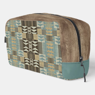 Beige Blauwgroen Blauw Groen Taupe Brown Tribal Pa Toilettasje