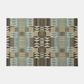 Beige Blauwgroen Blauwe Groene Taupe Bruin Tribal  Deurmat (Voorkant)