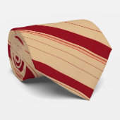 Beige Bliss met Crimson Accenten Stropdas (Opgerold)