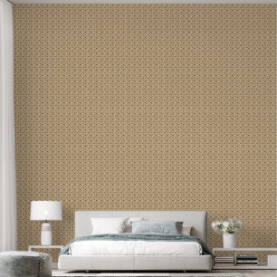 beige bloem behang
