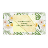 Beige Bloem Monogram Labels (Voorkant)