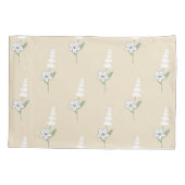 Beige Bloemen Boheems Botanisch Patroon Kussensloop (Achterkant)