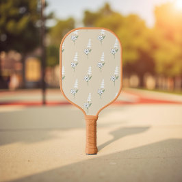 Beige Bloemen Boheems Botanisch Patroon Pickleball Paddle