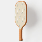 Beige Bloemen Boheems Botanisch Patroon Pickleball Paddle (Links)