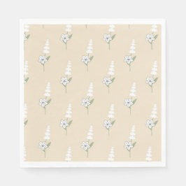 Beige Bloemen Boheems Botanisch Patroon Servet
