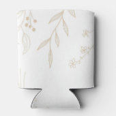 Beige Bloemen Boho bruiloft Blikjeskoeler (Achterkant)