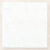 Beige Bloemen Boho bruiloft Glazen Onderzetter (Achterkant)