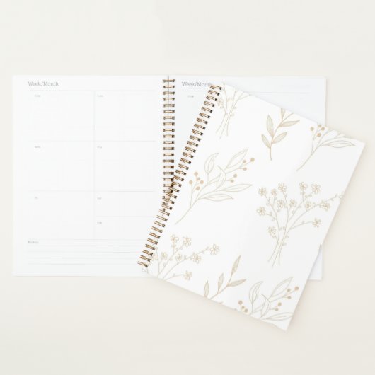 Beige Bloemen Boho bruiloft Planner (Display)