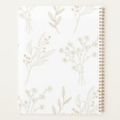 Beige Bloemen Boho bruiloft Planner (Achterkant)
