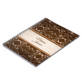 Beige Bloemen Damask Notitieboek (Linkerzijde)