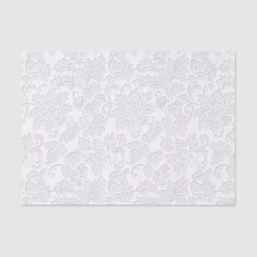 Beige Bloemen Damask Tissuepapier (Voorkant)