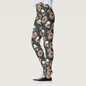 Beige bloemen en schedels leggings (Links)