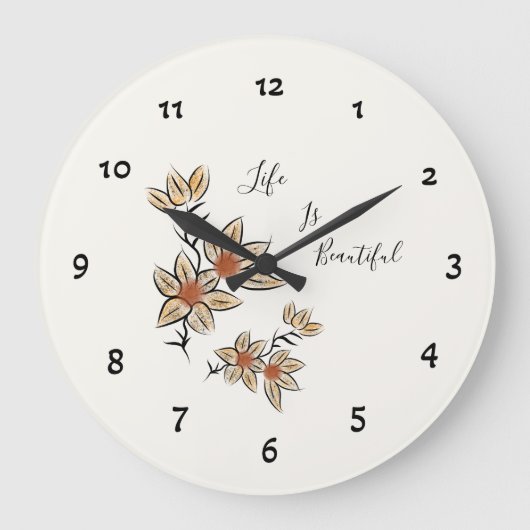 Beige bloemen grote klok (Voorkant)