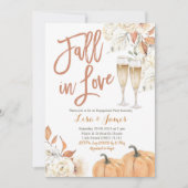 Beige Bloemen Herfst In Liefde Herfst Verlovingsfe Kaart (Voorkant)