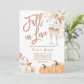 Beige Bloemen Herfst In Liefde Herfst Verlovingsfe Kaart (Staand voorkant)