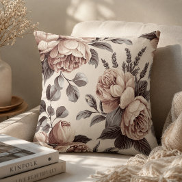 Beige Bloemen Kussen