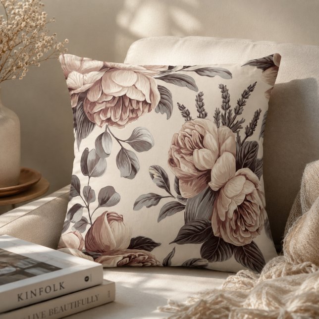 Beige Bloemen Kussen (Creator heeft geüpload)