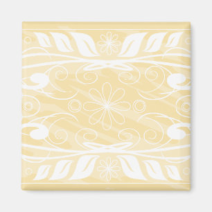 beige bloemen magneet