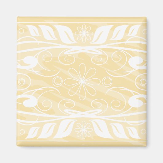 beige bloemen magneet (Voorkant)