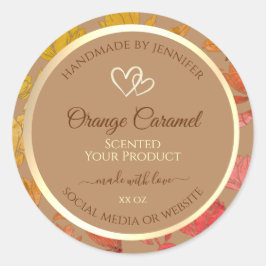 Beige Bloemen Product Verpakking Labels met harten