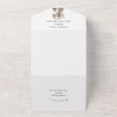 Beige Bloemenmetselaar Alles in één bruiloft uitno All In One Uitnodiging (Buitenkant)