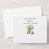 Beige Bloemenmetselaar Alles in één bruiloft uitno All In One Uitnodiging (Achterkant)