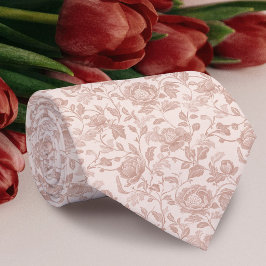 Beige bloemenpatroon halsdoek stropdas