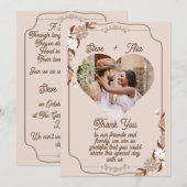 beige bloemrijke elegante eenvoudige moderne weduw bedankkaart (Voorkant / Achterkant)