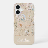 Beige Bloemstuk Persoonlijk iPhone 16 Hoesje (Achterkant)