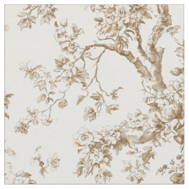 Beige Bloesemtak Toile Patroon Stof