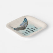 Beige Blue  Butterfly 7-inch Square Paper Bord (Gebogen)