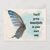 Beige Blue  Butterfly Standard Briefkaart (Voorkant)