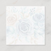 Beige blue Elegant Floral Wedding Informatiekaartje (Achterkant)