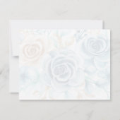 Beige blue Elegant Floral Wedding RSVP Kaartje (Achterkant)