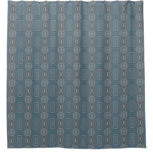 Beige Blue en Grey Alternative Pattern Design Douchegordijn (Voorkant)