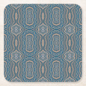Beige Blue en Grey Alternative Pattern Design Kartonnen Onderzetters (Voorkant)