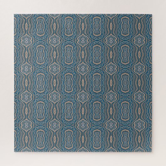Beige Blue en Grey Alternative Pattern Design Legpuzzel (Verticaal)