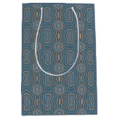 Beige Blue en Grey Alternative Pattern Design Medium Cadeauzakje (Voorkant)