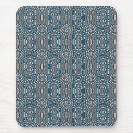Beige Blue en Grey Alternative Pattern Design Muismat (Voorkant)