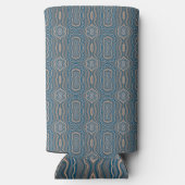 Beige Blue en Grey Alternative Pattern Design Seltzer Blikjeskoeler (Achterkant)