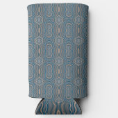 Beige Blue en Grey Alternative Pattern Design Seltzer Blikjeskoeler (Voorkant)