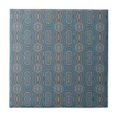 Beige Blue en Grey Alternative Pattern Design Tegeltje (Voorkant)