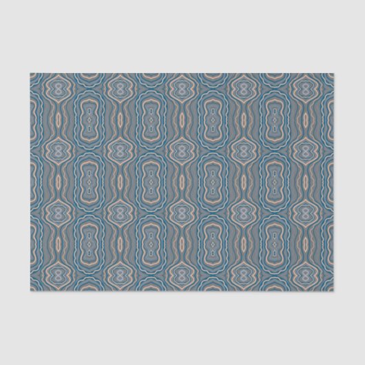 Beige Blue en Grey Alternative Pattern Design Tissuepapier (Voorkant)