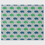 Beige Blue Green Rustic Buffalo Aangepaste kleuren Cadeaupapier (Vlak)