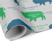 Beige Blue Green Rustic Buffalo Aangepaste kleuren Cadeaupapier (Rol Hoek)