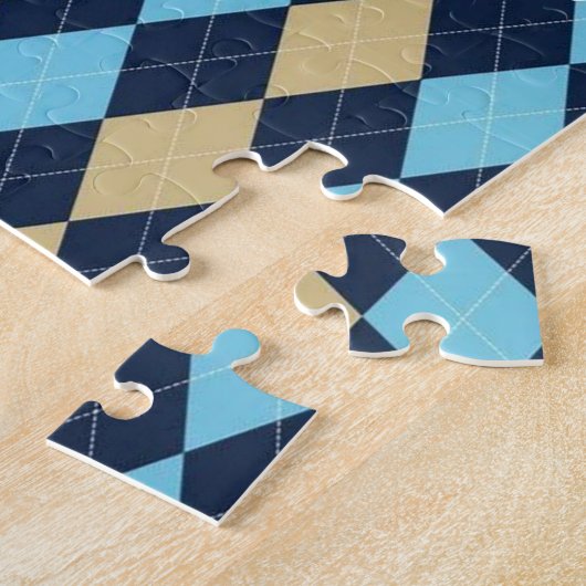 Beige Blue Pset Jigzaag Puzzle Daisy Legpuzzel (Zijkant)