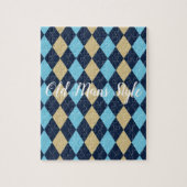 Beige Blue Pset Jigzaag Puzzle Daisy Legpuzzel (Verticaal)