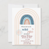 Beige Blue Simple Boho Rainbow-Baby shower Kaart (Voorkant)