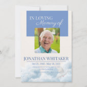 Beige & Blue Sky Funeral Invitation Template Kaart (Voorkant)